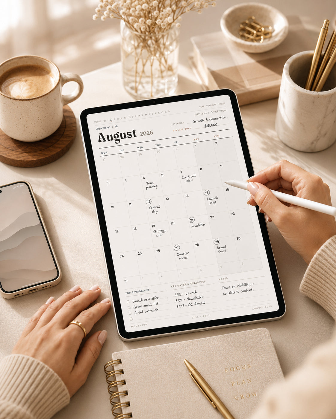 The Digital Momentum Planner: 18-Month Dated Weekly & Monthly Planner for Business Owners (2026–2027)